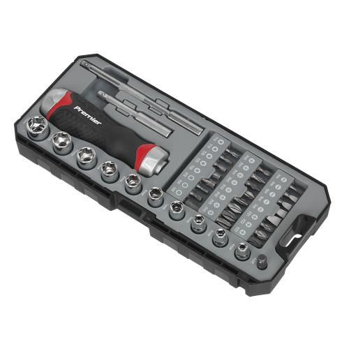 Premier Fine Tooth Ratchet Screwdriver Socket & Bit Set 38pc