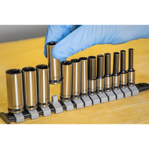 Premier Black Deep Socket Set 1/4"Sq Drive 13pc