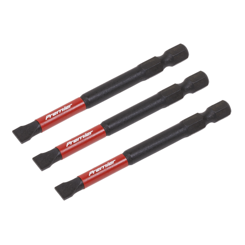 Premier Slotted Impact Power Tool Bits 6.5 x 75mm 3pc