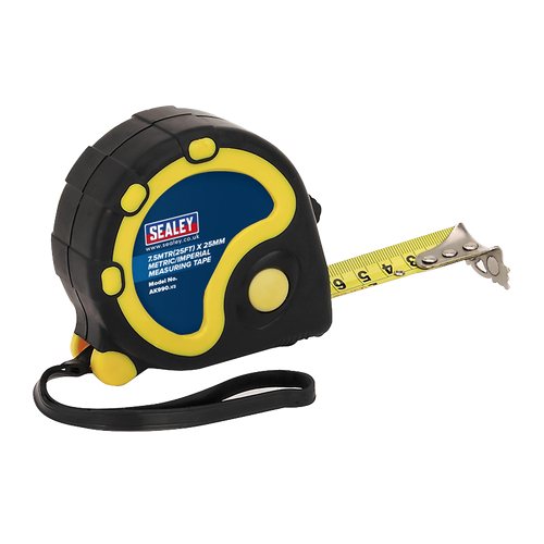 Metric/Imperial Rubber Tape Measure 7.5m(25ft) x 25mm