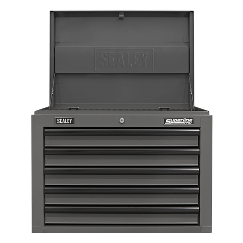 Superline PRO® Topchest 5 Drawer - Grey/Black