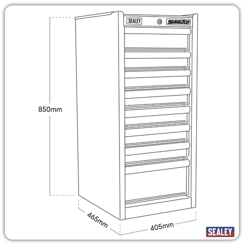 Superline PRO® Hang-On Chest 8 Drawer - Red