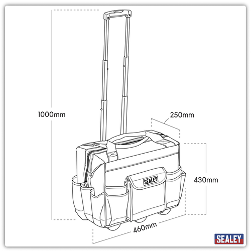 Heavy-Duty Tool Storage Bag on Wheels 450mm