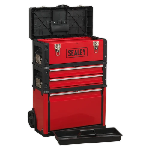 Mobile Steel/Composite Toolbox with 3 Compartments