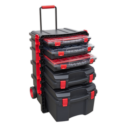 Professional Mobile Toolbox with 5 Removable Storage Cases