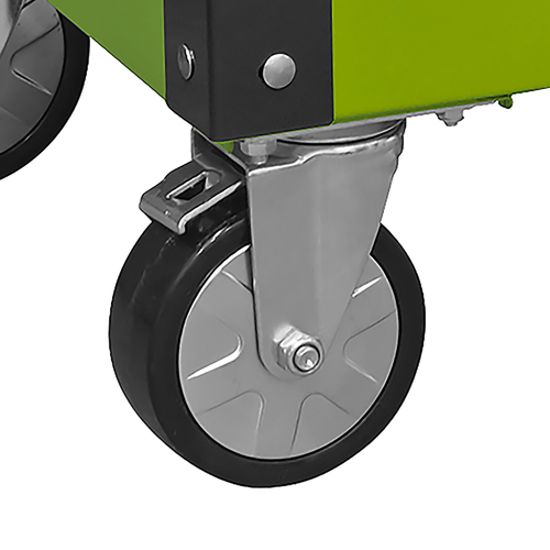 Superline PRO® Heavy-Duty Mobile Tool & Parts Trolley with 5 Drawers and Lockable Top - Hi-Vis Green