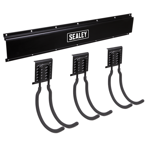 Wall Mounting Storage Rail with 3 Large Hooks