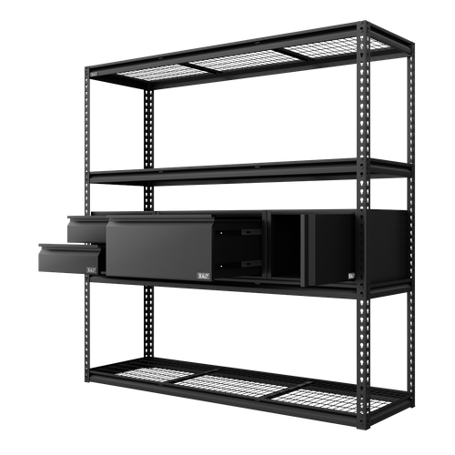 Heavy-Duty Modular Racking Kit with 3 Storage Units
