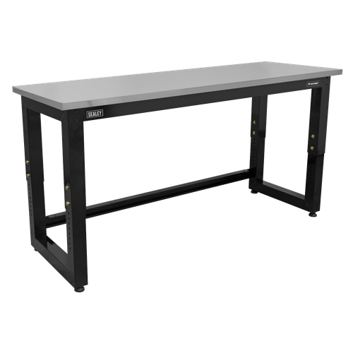 Premier™ Heavy-Duty Steel Adjustable Workbench with Stainless Steel Worktop 1830mm