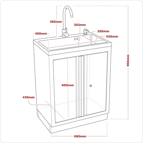 Superline PRO® Modular Sink Unit 680mm