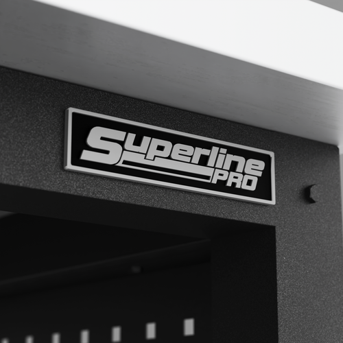 Superline PRO® Modular Workbench with Pegboard Back Panel Stainless Steel Worktop 1265mm