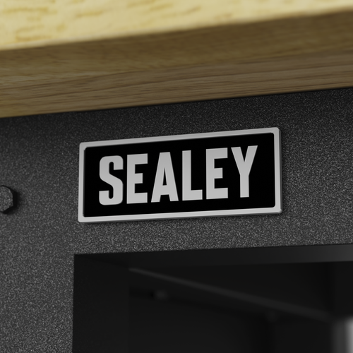 Superline PRO® Modular Workbench with 6 Drawers & Cupboard Wooden Worktop 1830mm