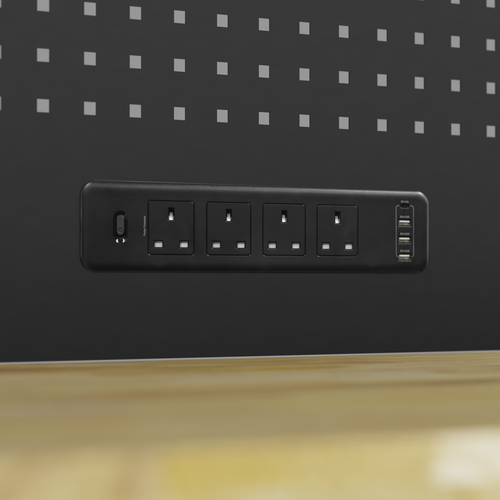 Superline PRO® Modular Pegboard Back Panel with Power Bar 1800mm