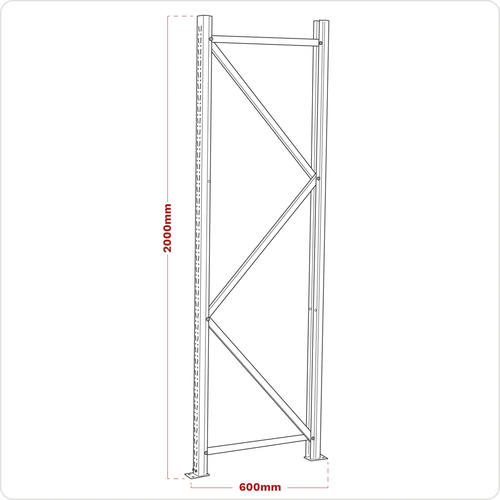 Frame One End 2000 x 600mm