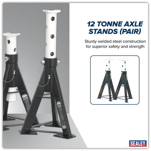 Premier Axle Stands (Pair) 12 Tonne Capacity per Stand High Level