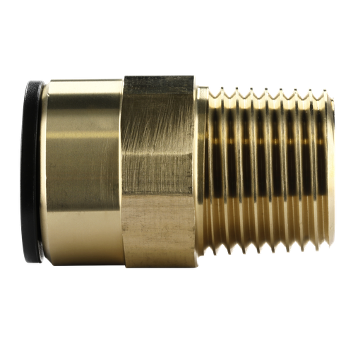 John Guest® Brass Straight Adaptor 15mm x 1/2"BSPT