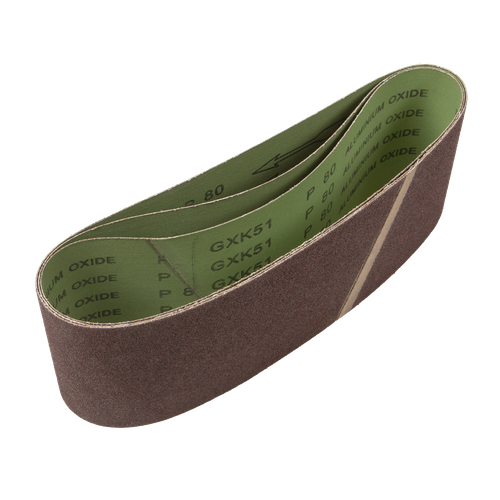 100 x 610mm Sanding Belt 80Grit - Pack of 3