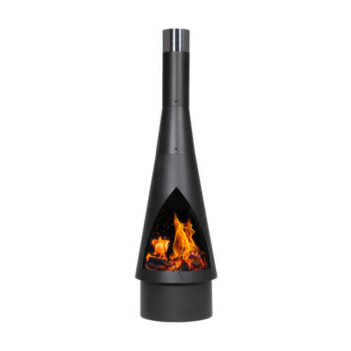 Dellonda Outdoor Chiminea, Fireplace, Fire Pit, Heater, Durable, Black Steel