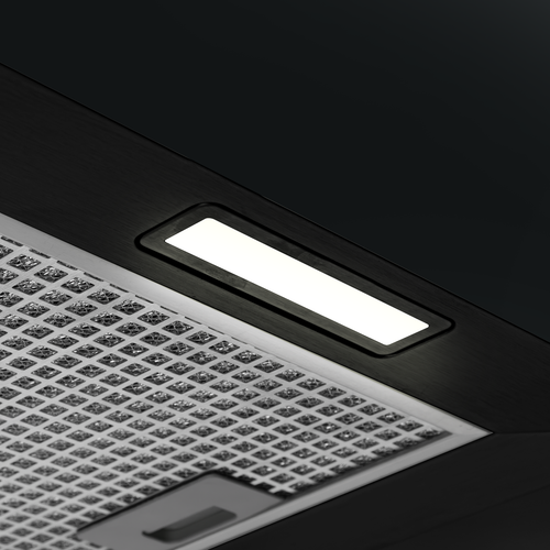 Baridi Square Island Cooker Hood 40cm - Black