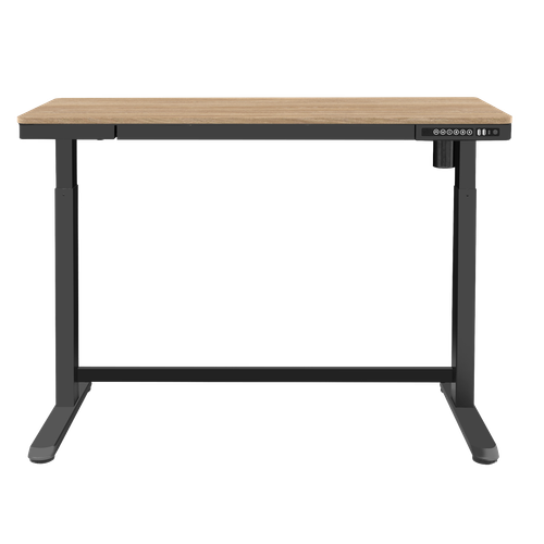 Dellonda Single Motor Ultra-Quiet Electric Desk with Control Panel, USB Port & Drawer - Oak Desktop