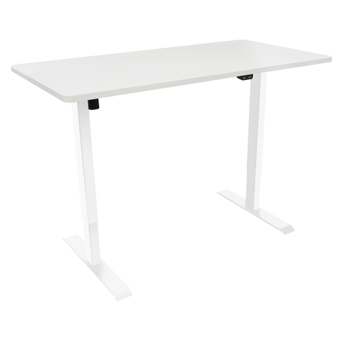 Dellonda Single Motor Ultra-Quiet Adjustable-Height Electric Sit/Stand Desk - White Desktop