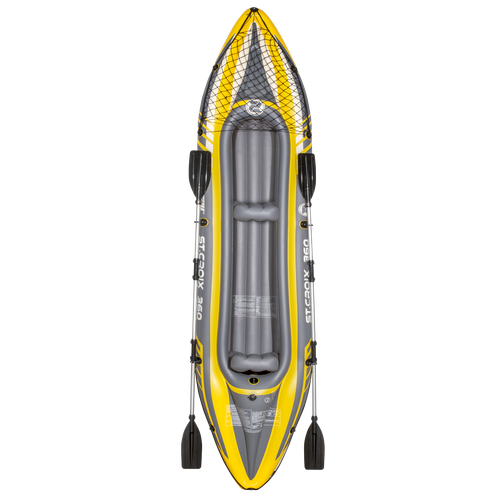 Dellonda Inflatable 2-Person Kayak/Canoe Set with Pump, Carry Bag & 2 Oars - Blue/Yellow/White