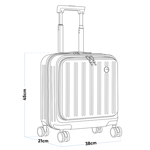 Dellonda Cabin Size Luggage with Laptop Compartments & Dual TSA Lock 18"