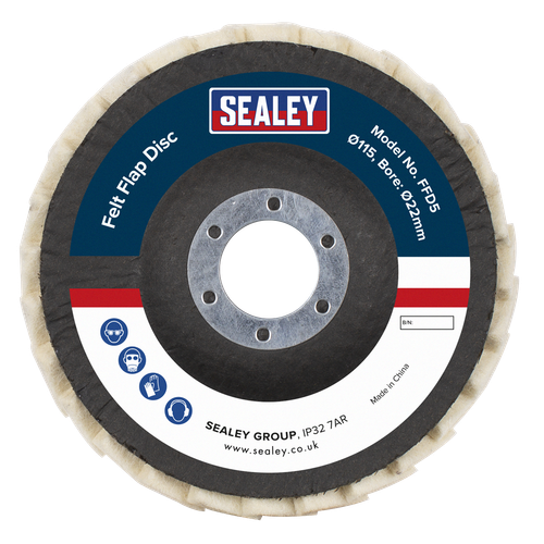 Felt Flap Disc Ø115mm Ø22mm Bore - Pack of 5