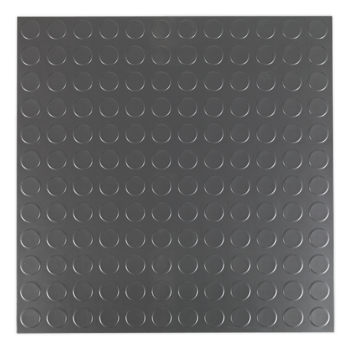 Vinyl Floor Tile with Peel & Stick Backing Silver Coin - Pack of 16