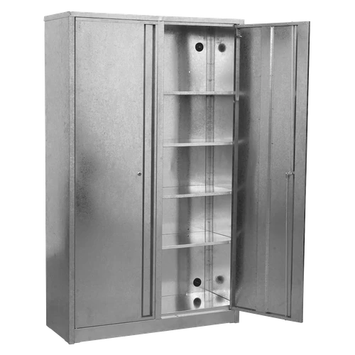 4-Shelf Galvanized Steel Floor Cabinet - Extra-Wide