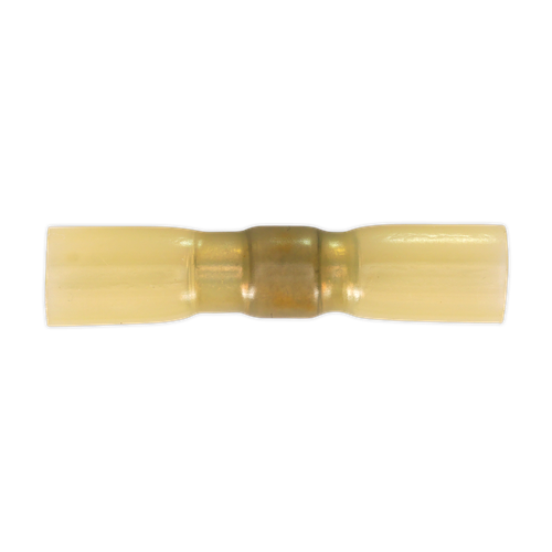 Heat Shrink Butt Connector with Crimp & Solder, Yellow - Pack of 25
