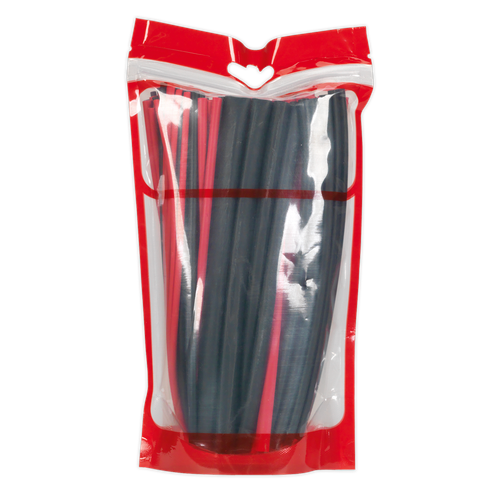 Adhesive Lined Heat Shrink Tubing Assortment 200mm 72pc - Black & Red