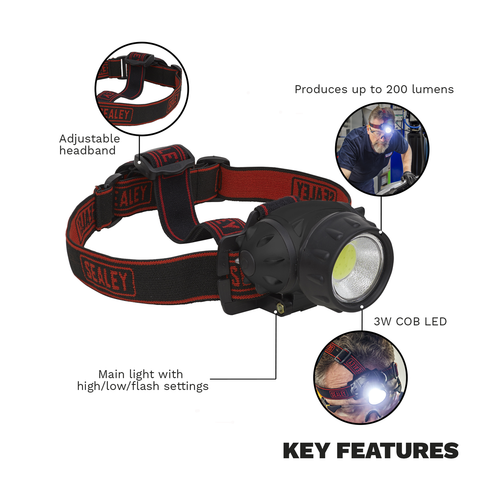 Head Torch 3W COB LED