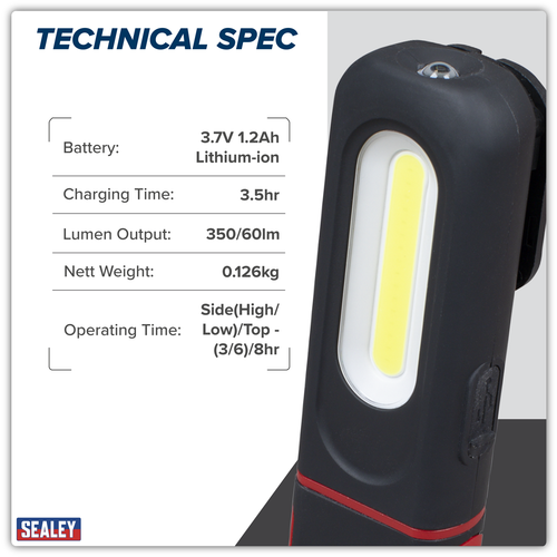 LED Twist Rechargeable Inspection Light 3W COB & 3W SMD LED