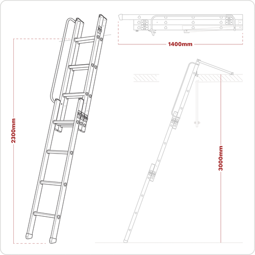 3-Section Loft Ladder - EN 14975