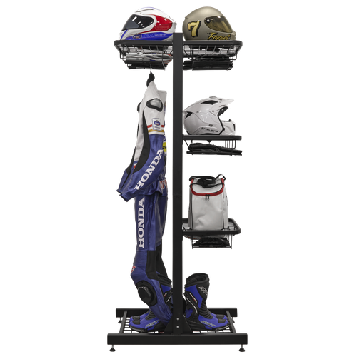 Freestanding Motorcycle Helmet & Gear Storage