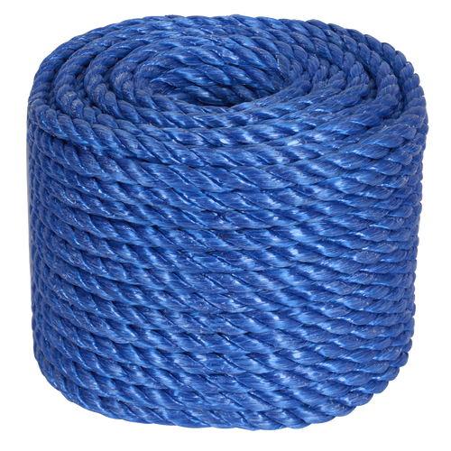 8mm x 30m Polypropylene Split Film Twisted Rope, Blue