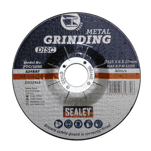 125 x 6mm Grinding Disc 22mm Bore