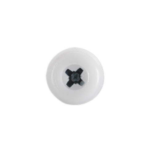 Numberplate Screw with Plastic Enclosed Head 4.8 x 18mm, White - Pack of 50