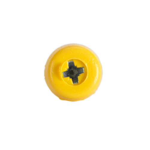 Numberplate Screw with Plastic Enclosed Head 4.8 x 24mm, Yellow - Pack of 50