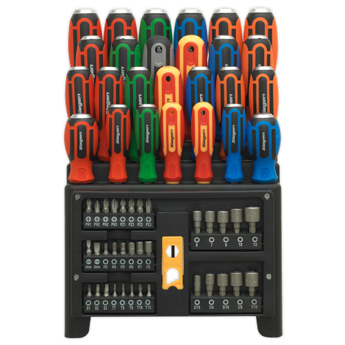 Siegen Hammer-Thru Screwdriver, Bit & Nut Driver Set 61pc
