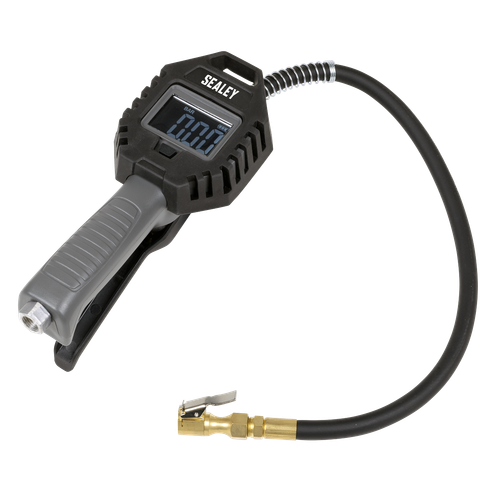 Rechargeable Digital Tyre Inflator with Clip-On Connector