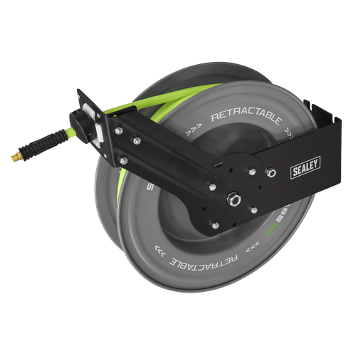 20m Retractable High-Visibility PVC Air Hose with Steel Reel 10mm ID