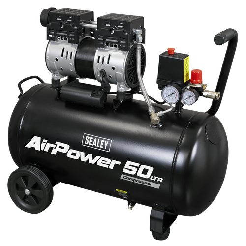 50L Low Noise Oil Free Direct Drive Air Compressor 1hp