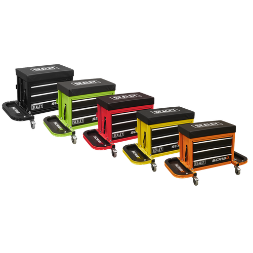 Mechanic's Utility Seat & Toolbox - Orange