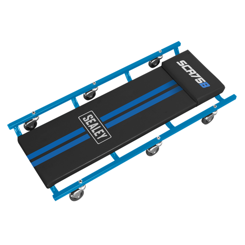 American-Style Deluxe Creeper 36" with Steel Frame & 6 Wheels - Blue