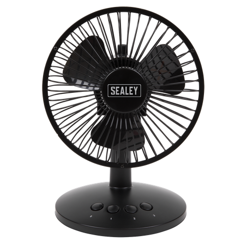 3-Speed Oscillating USB Desk Fan 6"