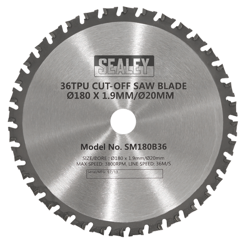 Cut-Off Saw Blade 180 x 1.9mm/20mm 36tpu