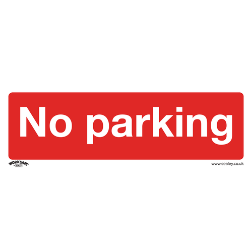 Worksafe® No Parking Safety Sign, Rigid Plastic - Pack of 10