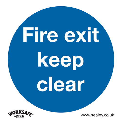Worksafe® Fire Exit Keep Clear Safety Sign - Rigid Plastic